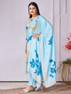 Designer Handwork Printed Kurti Set with Printed Dupatta