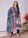 Designer Handwork Printed Kurti Set with Printed Dupatta