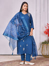 Designer Handwork Kurti Set with Printed Dupatta
