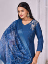 Designer Handwork Kurti Set with Printed Dupatta