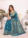 Designer Banarasi Silk Jacquard Work Rama Color Saree with Unstitch Blouse Piece