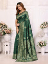 Designer Banarasi Silk Jacquard Work Green Color Saree with Unstitch Blouse Piece