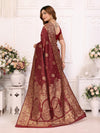 Designer Banarasi Silk Jacquard Work Maroon Color Saree with Unstitch Blouse Piece