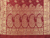 Designer Banarasi Silk Jacquard Work Maroon Color Saree with Unstitch Blouse Piece