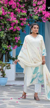Designer Digital Print Handwork Kurti Set with Digital PrintDupatta