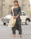 Designer Handwork Digital Print Kurti Set with Dupatta