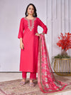 Designer Handwork Kurti Set with Printed Dupatta