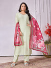 Designer Handwork Kurti Set with Printed Dupatta
