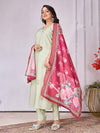 Designer Handwork Kurti Set with Printed Dupatta