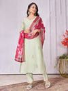 Designer Handwork Kurti Set with Printed Dupatta