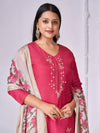 Designer Handwork Kurti Set with Digital Floral Print Dupatta