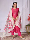 Designer Handwork Kurti Set with Digital Floral Print Dupatta