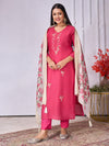 Designer Handwork Kurti Set with Digital Floral Print Dupatta
